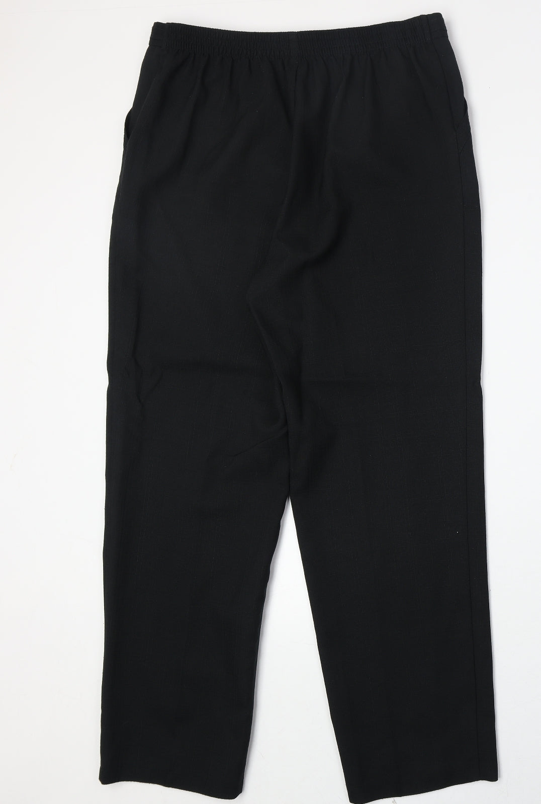 Marks and Spencer Womens Black Polyester Trousers Size 14 Regular