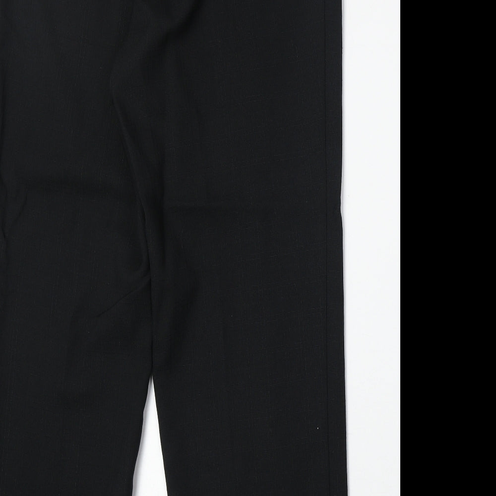 Marks and Spencer Womens Black Polyester Trousers Size 14 Regular
