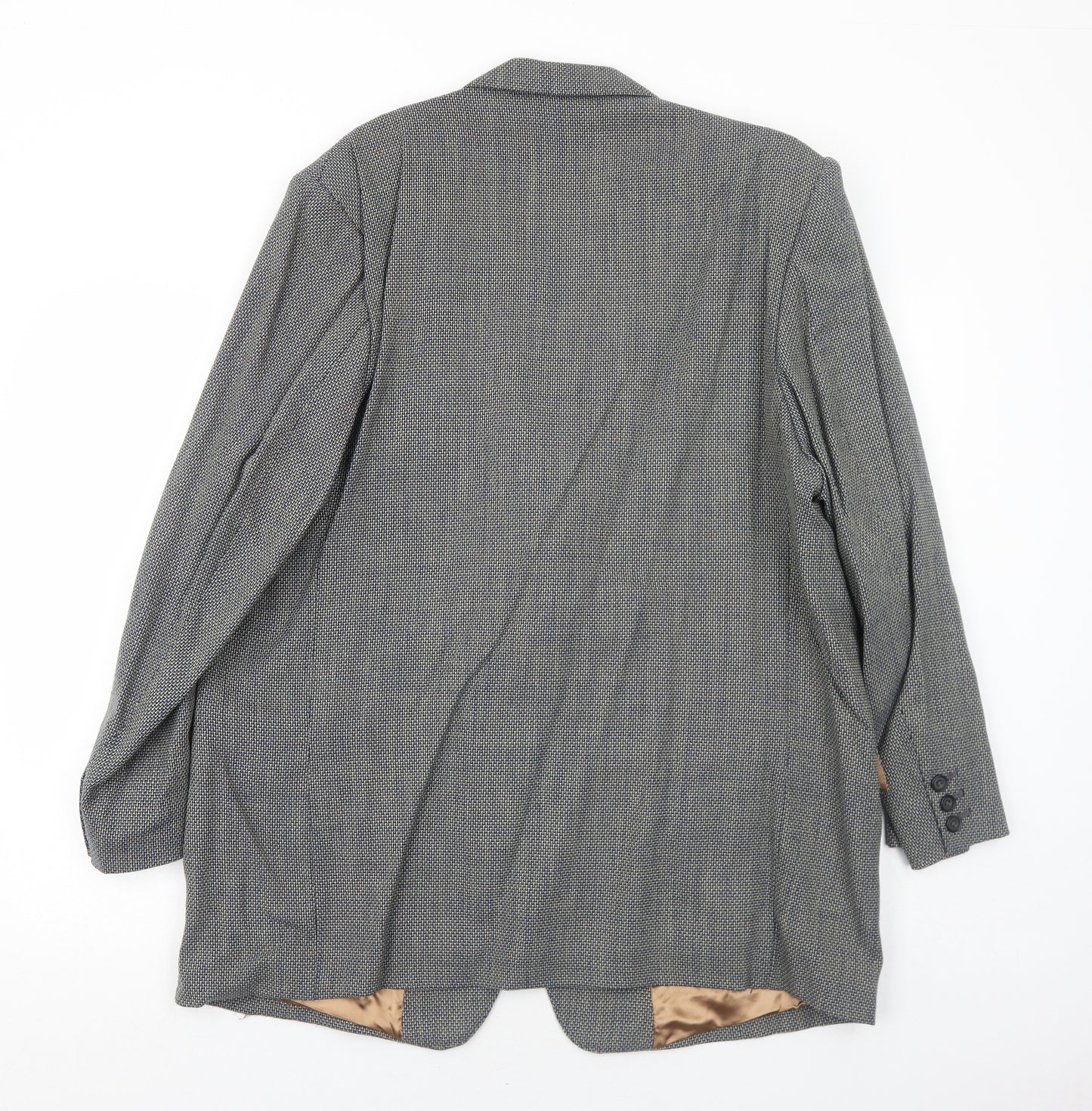 Bernard Gross Mens Grey Polyester Jacket Blazer Size 46 Regular