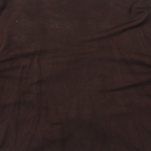 Kaliko Womens Brown V-Neck Viscose Cardigan Jumper Size 16 - 3D Flower Details