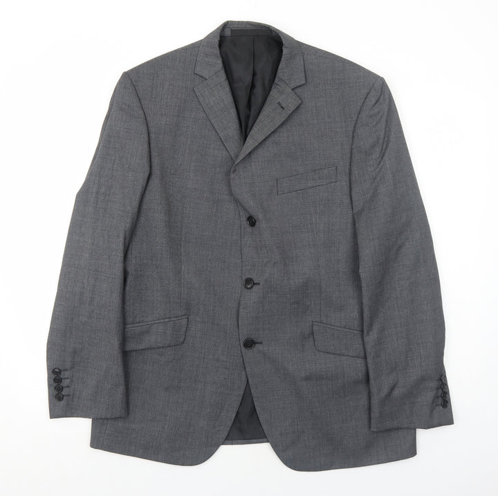 Marks and Spencer Mens Grey Polyester Jacket Blazer Size 42 Regular
