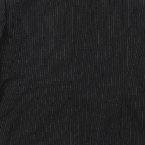 BHS Womens Black Striped Polyester Jacket Suit Jacket Size 16