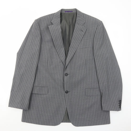 Taylor & Wright Mens Grey Striped Wool Jacket Suit Jacket Size 42 Regular