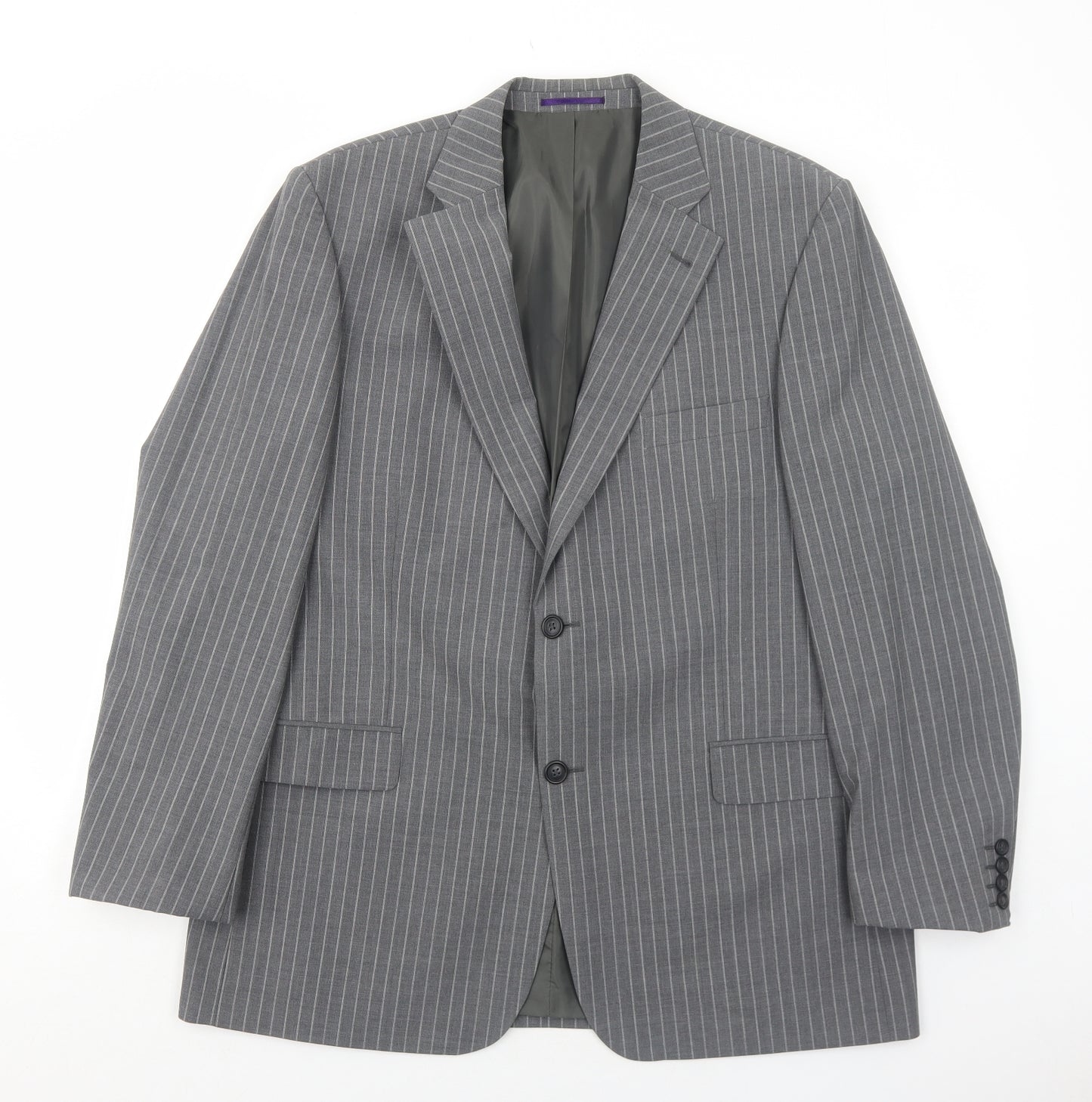 Taylor & Wright Mens Grey Striped Wool Jacket Suit Jacket Size 42 Regular