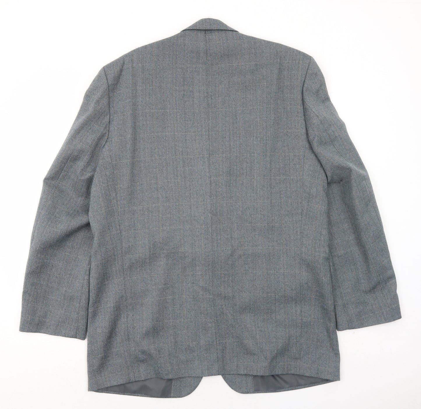 BHS Mens Grey Check Polyester Jacket Blazer Size 42 Regular