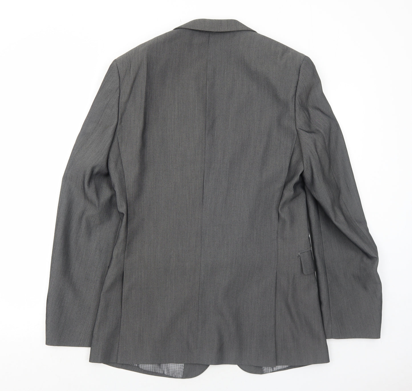 1860 Menswear Mens Grey Polyester Jacket Suit Jacket Size 38 Regular