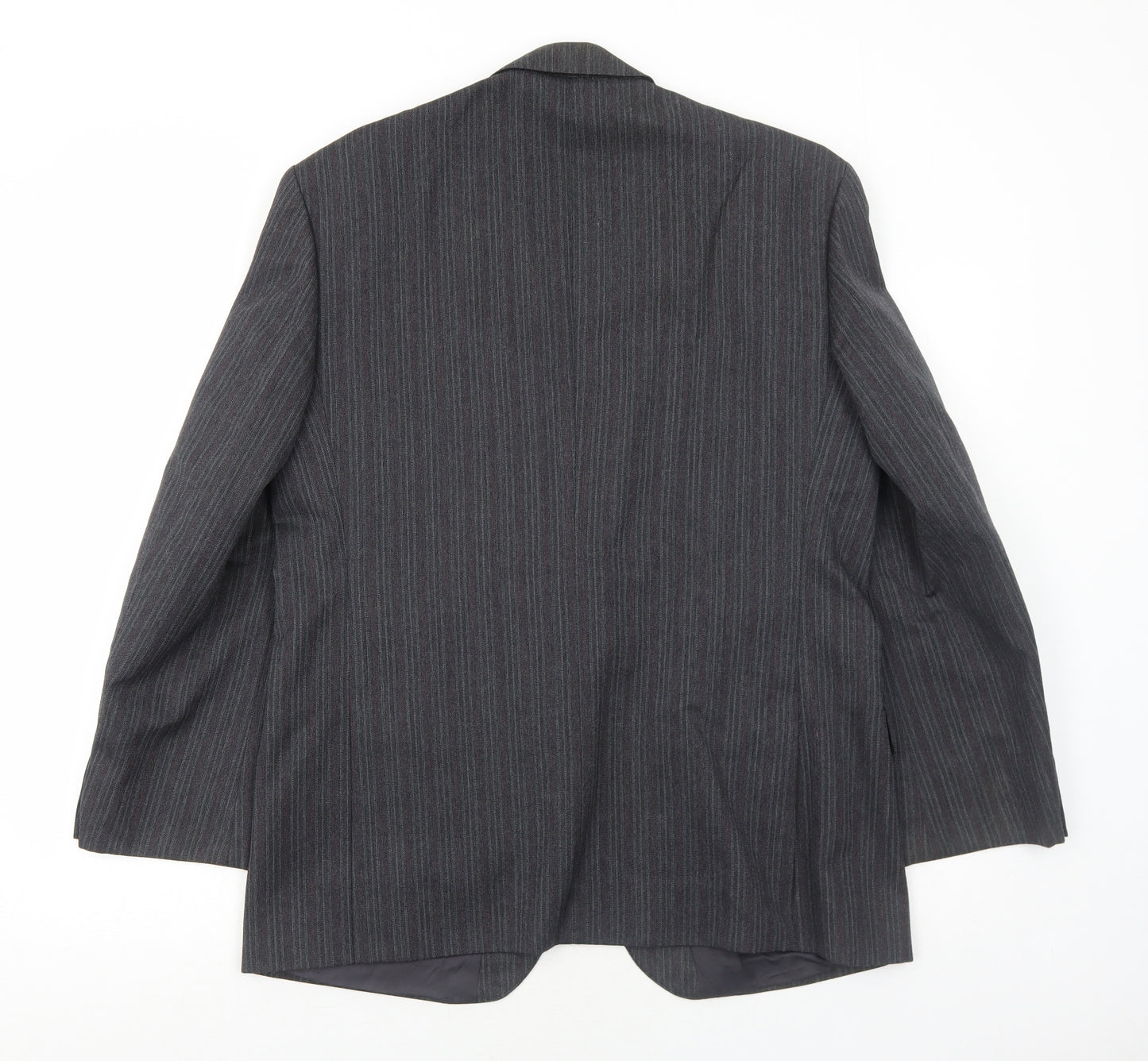 Sovereign Collection Mens Grey Striped Wool Jacket Suit Jacket Size 42 Regular