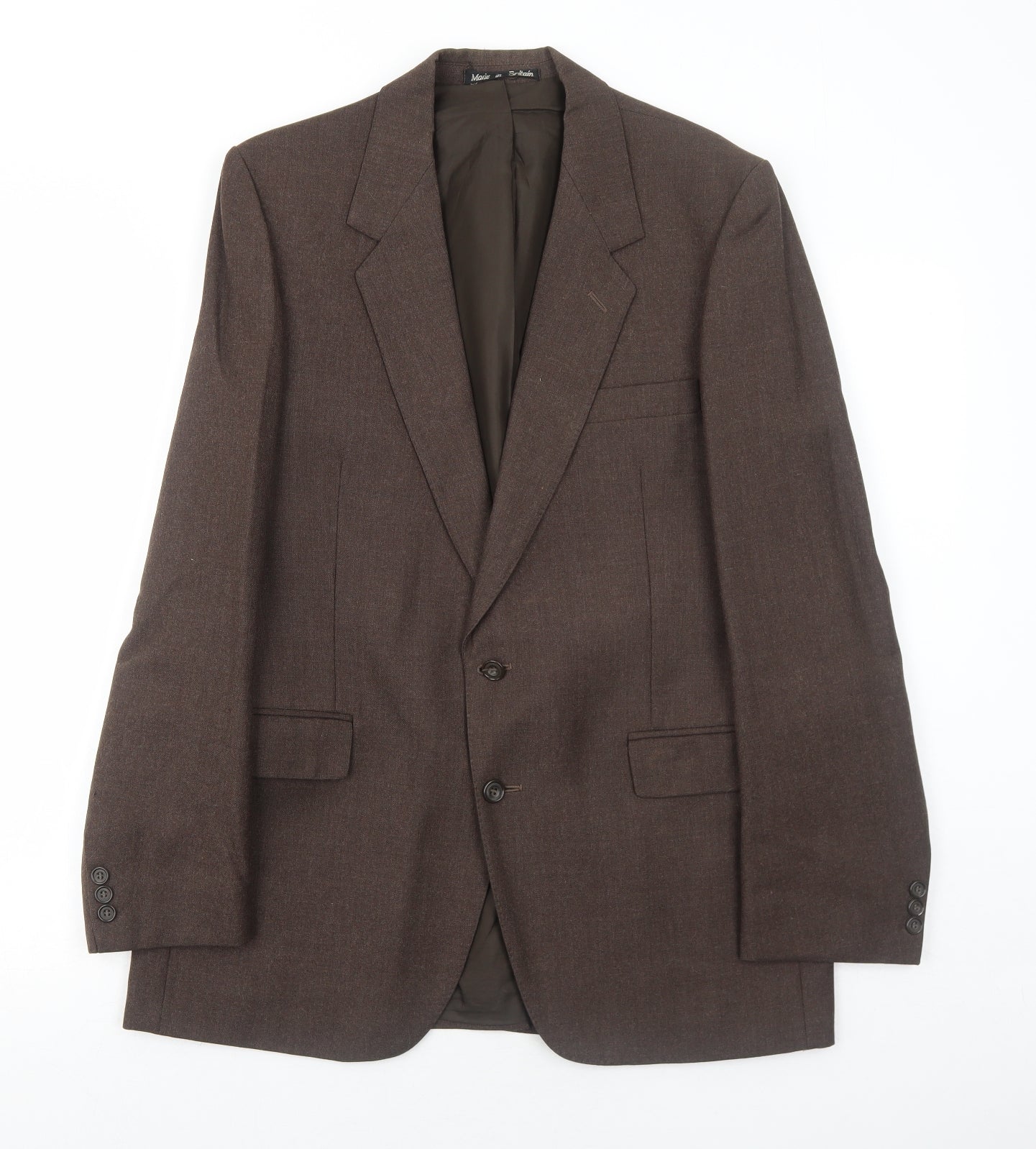 Grendale Mens Brown Wool Jacket Suit Jacket Size 40 Regular