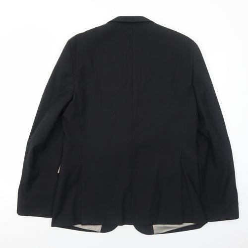 Topman Mens Black Polyester Jacket Suit Jacket Size 42 Regular