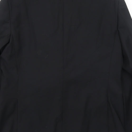 Topman Mens Black Polyester Jacket Suit Jacket Size 42 Regular