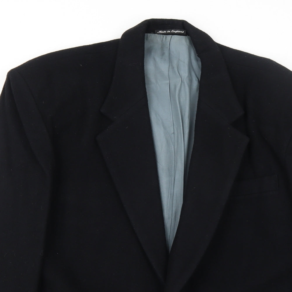 Elite Mens Black Wool Jacket Suit Jacket Size 44 Regular