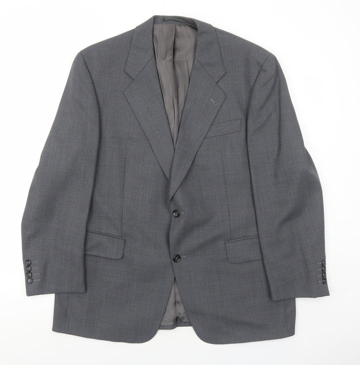 Max Chans Mens Grey Polyester Jacket Suit Jacket Size 44 Regular