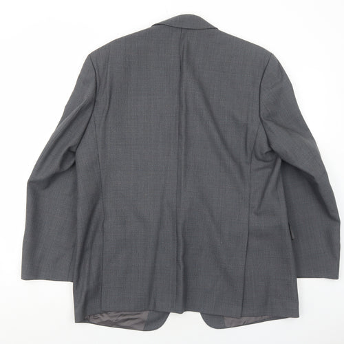 Max Chans Mens Grey Polyester Jacket Suit Jacket Size 44 Regular