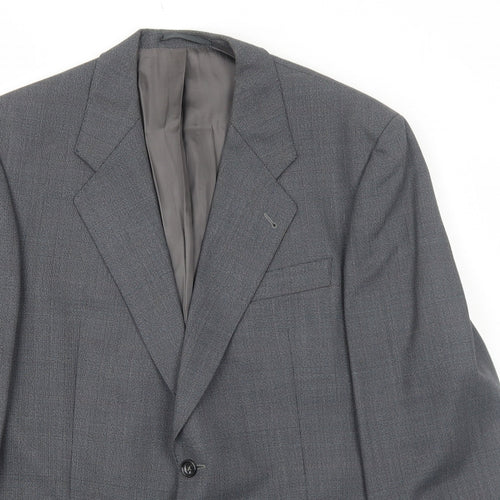 Max Chans Mens Grey Polyester Jacket Suit Jacket Size 44 Regular
