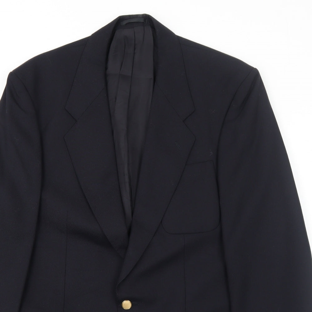 Marks and Spencer Mens Black Polyester Jacket Blazer Size 40 Regular