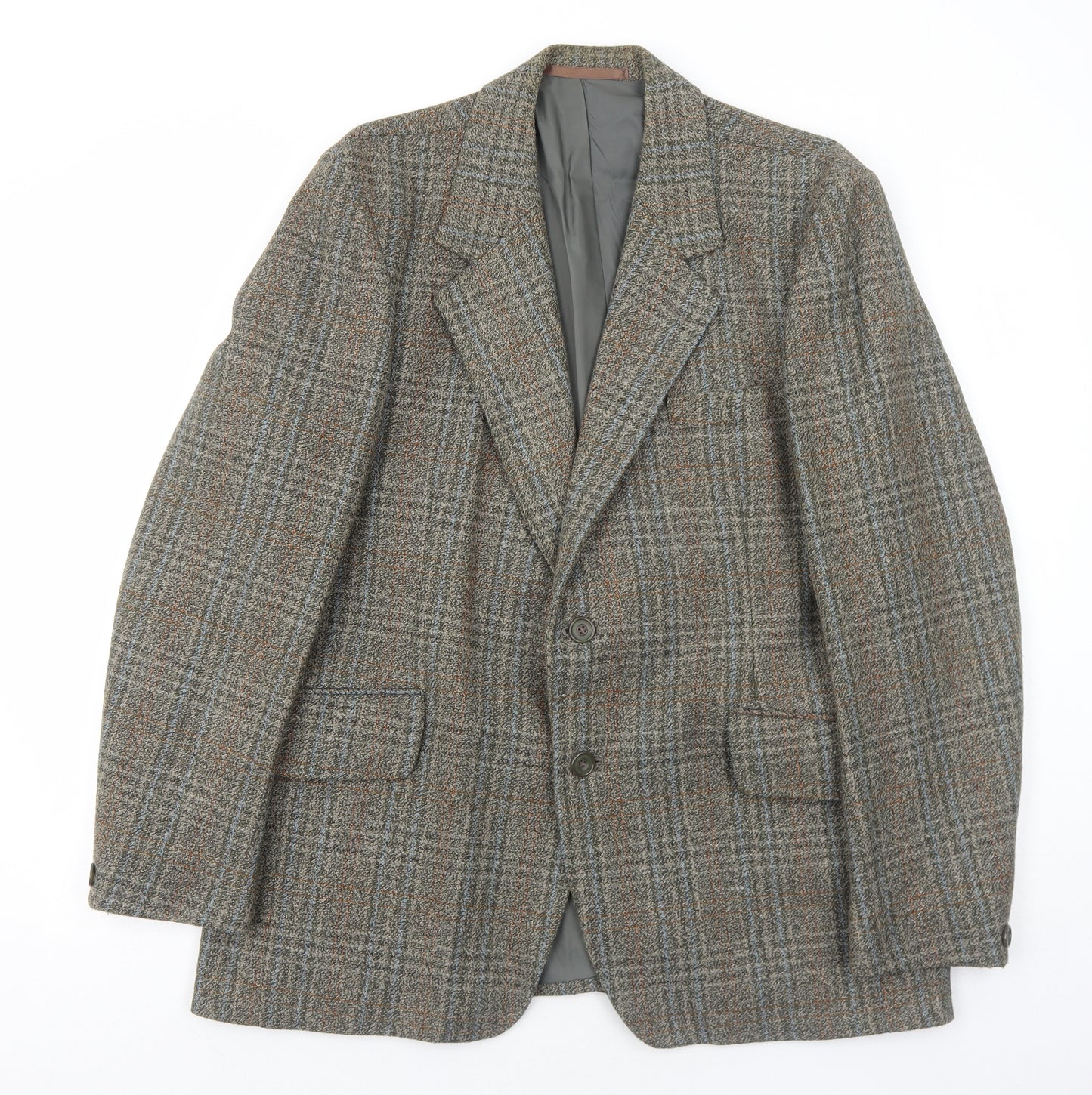 Grendale Mens Brown Plaid Wool Jacket Blazer Size 42 Regular
