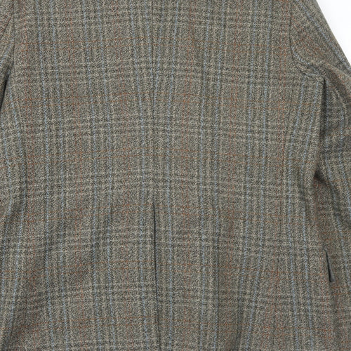 Grendale Mens Brown Plaid Wool Jacket Blazer Size 42 Regular