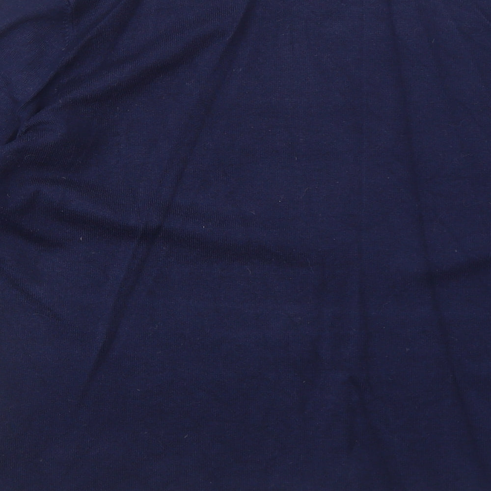 Paramour Womens Blue Round Neck Striped Viscose Pullover Jumper Size L