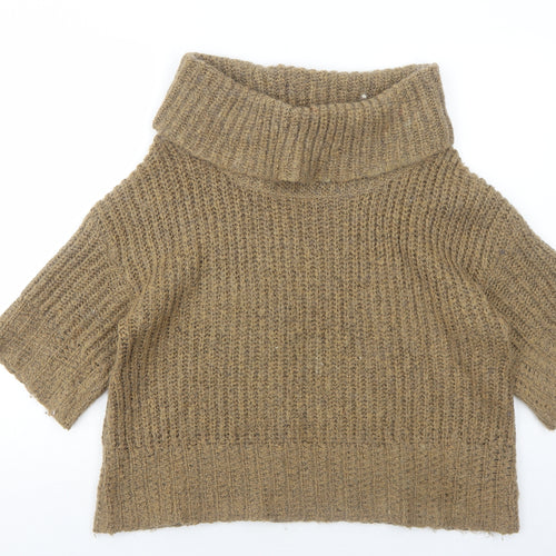 Marks and Spencer Womens Brown Roll Neck Acrylic Pullover Jumper Size 12
