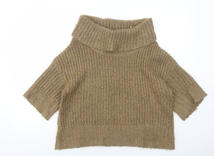 Marks and Spencer Womens Brown Roll Neck Acrylic Pullover Jumper Size 12