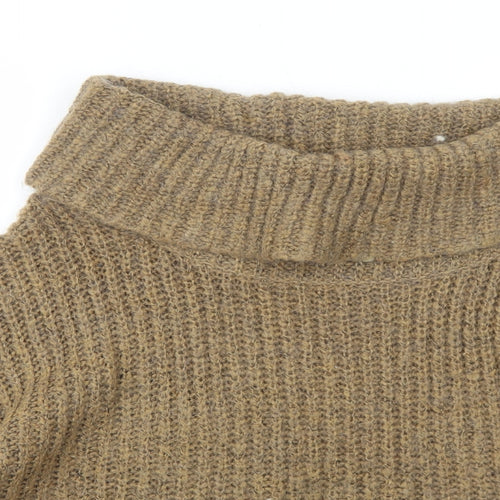 Marks and Spencer Womens Brown Roll Neck Acrylic Pullover Jumper Size 12