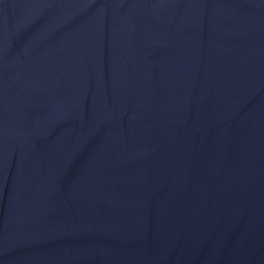 Lilla P Womens Blue Cotton Basic T-Shirt Size 32 V-Neck - Leaves Detail