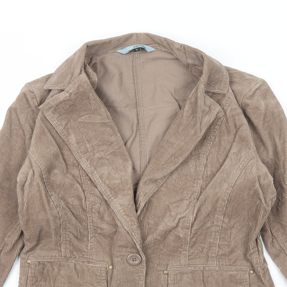 Red Herring Womens Brown Jacket Size 10 Button