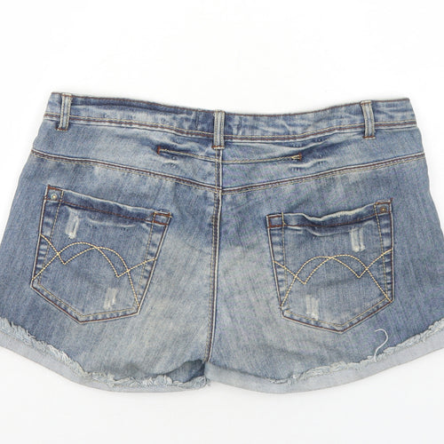 Blanco Jeans Womens Blue Cotton Mom Shorts Size 8 Regular Zip