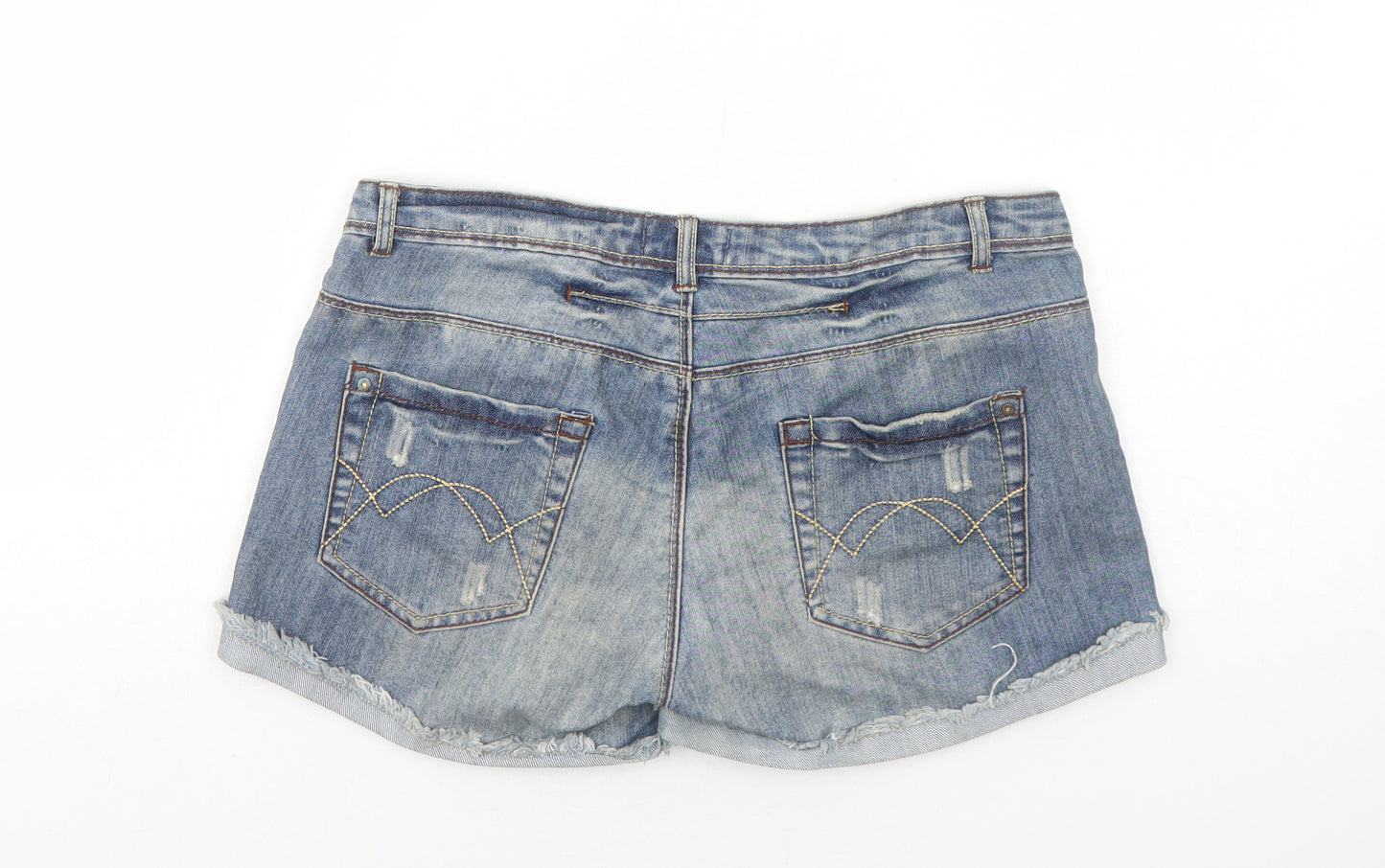Blanco Jeans Womens Blue Cotton Mom Shorts Size 8 Regular Zip