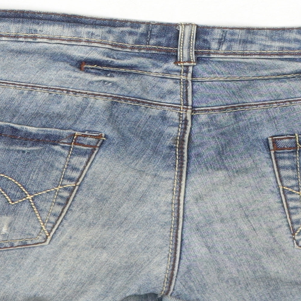 Blanco Jeans Womens Blue Cotton Mom Shorts Size 8 Regular Zip