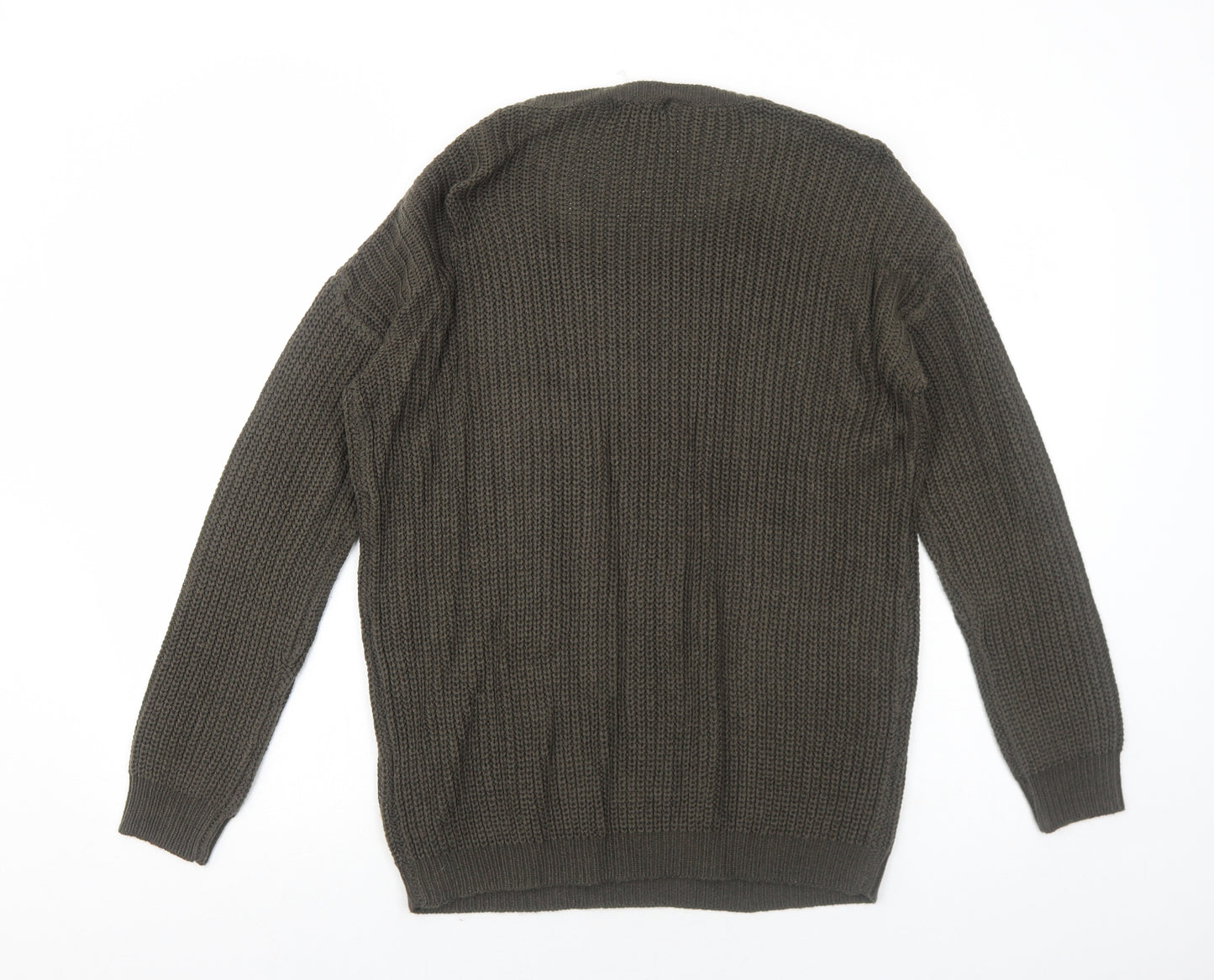 Brave Soul Womens Brown Scoop Neck Acrylic Pullover Jumper Size 12