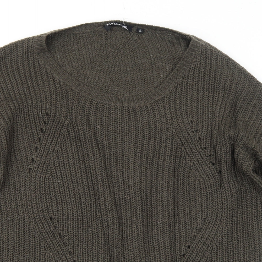 Brave Soul Womens Brown Scoop Neck Acrylic Pullover Jumper Size 12