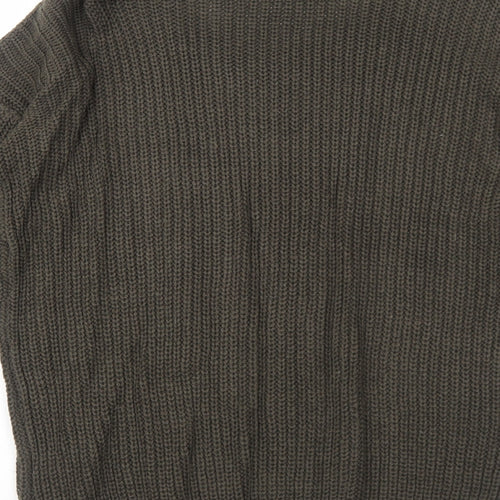 Brave Soul Womens Brown Scoop Neck Acrylic Pullover Jumper Size 12