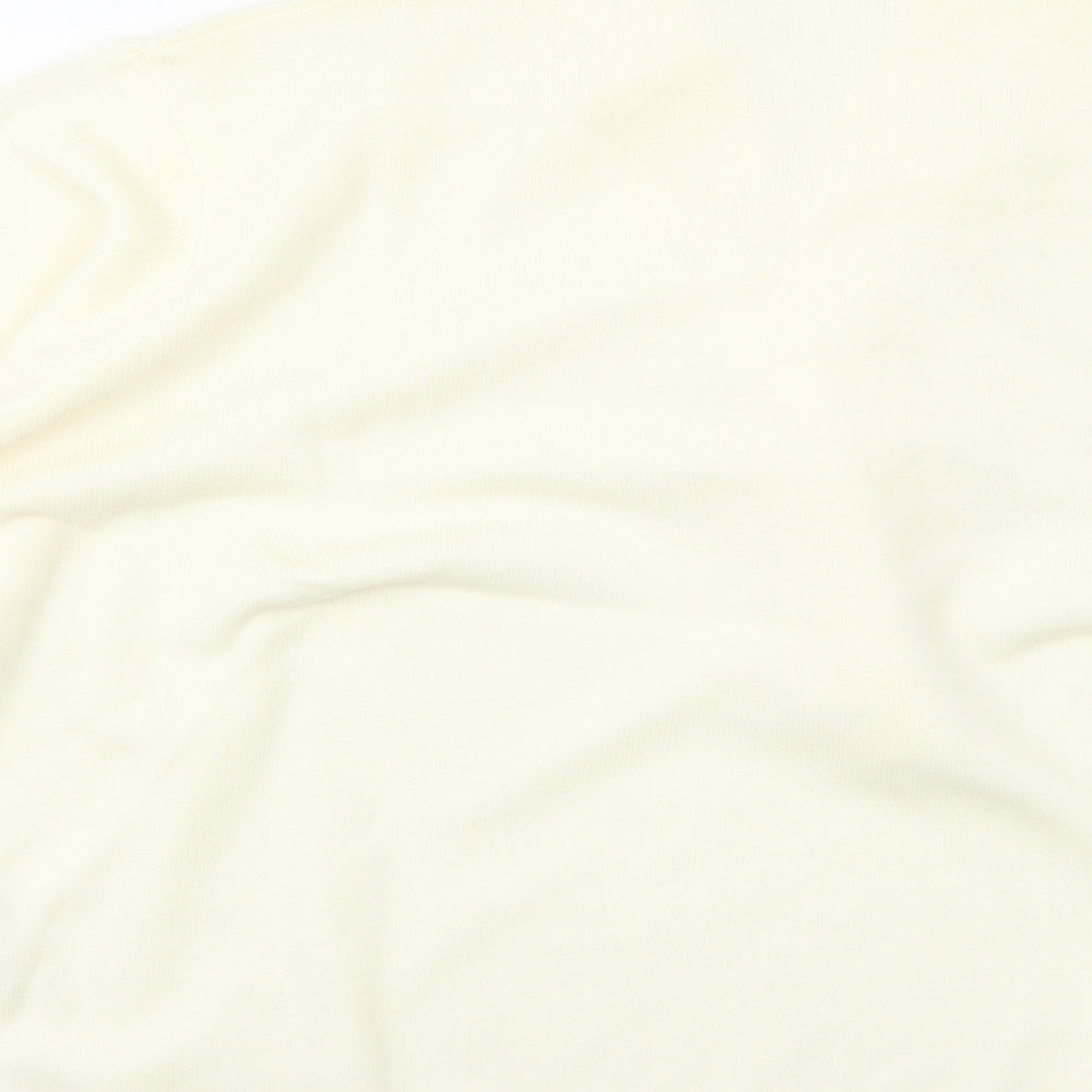 Preworn Womens Ivory V-Neck Acrylic Pullover Jumper Size 18