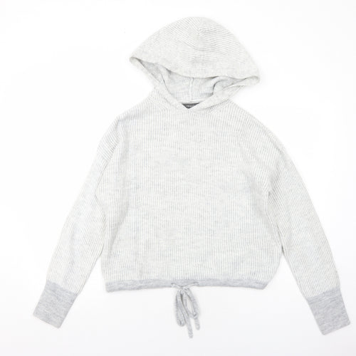 Primark Womens Grey Acrylic Pullover Hoodie Size XS Pullover