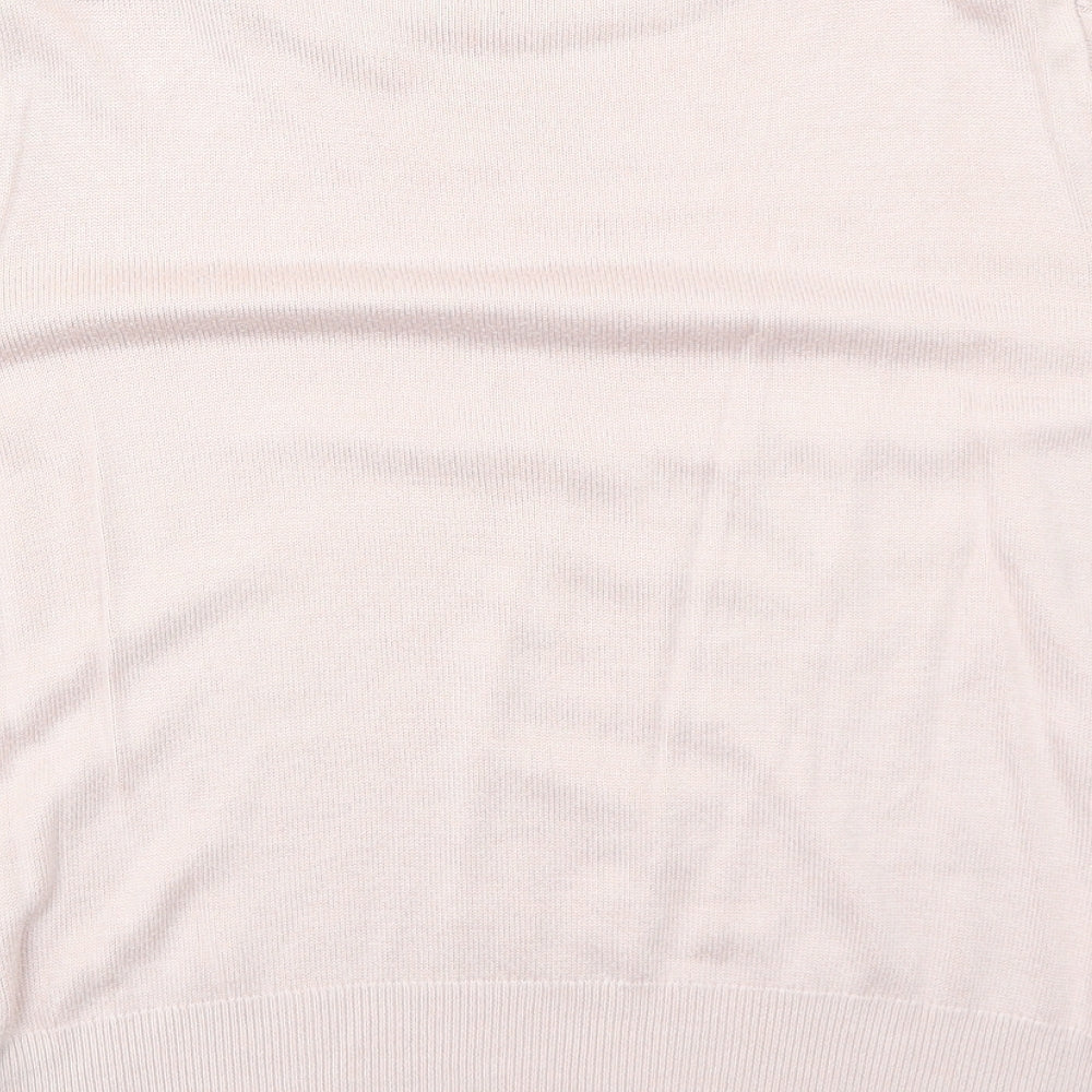 Marks and Spencer Womens Pink Round Neck Viscose Pullover Jumper Size 14