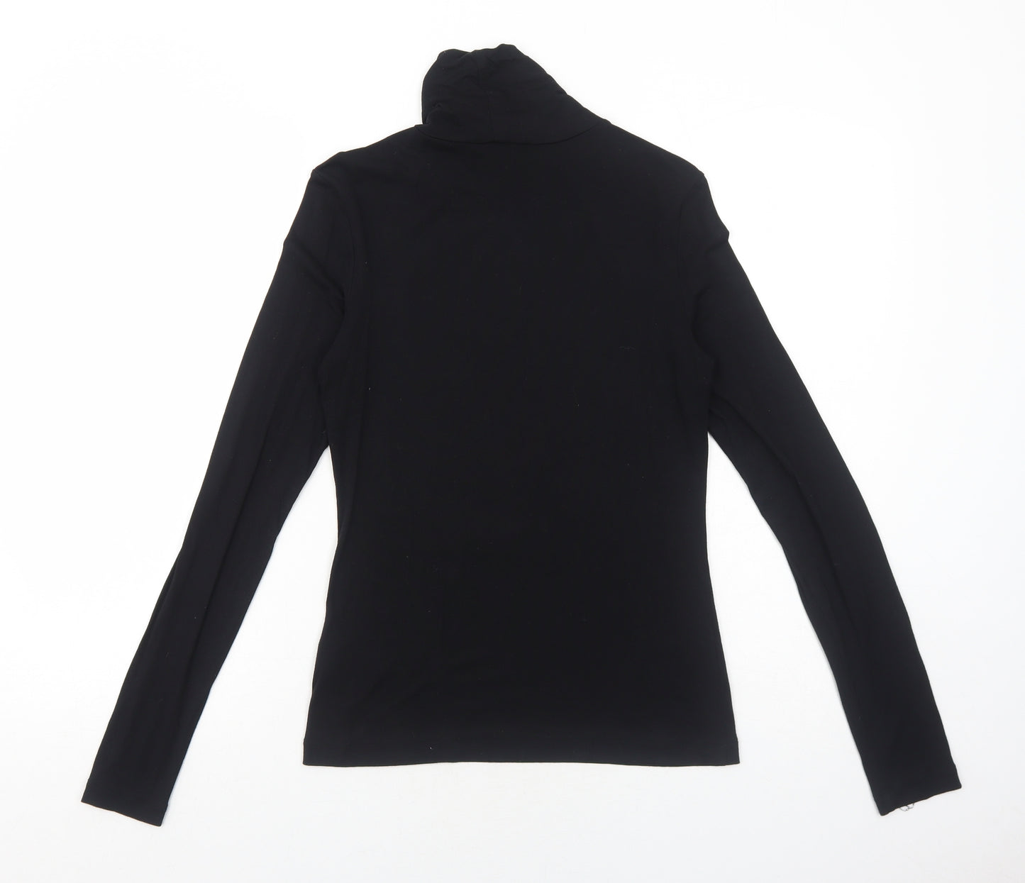 H&M Womens Black Modal Basic T-Shirt Size S Roll Neck