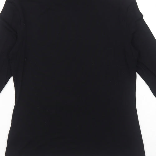 H&M Womens Black Modal Basic T-Shirt Size S Roll Neck