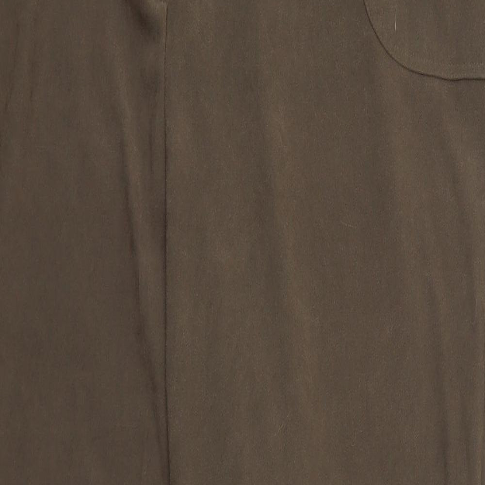 Casual Comfort Womens Brown Polyester Trousers Size 30 Regular Drawstring