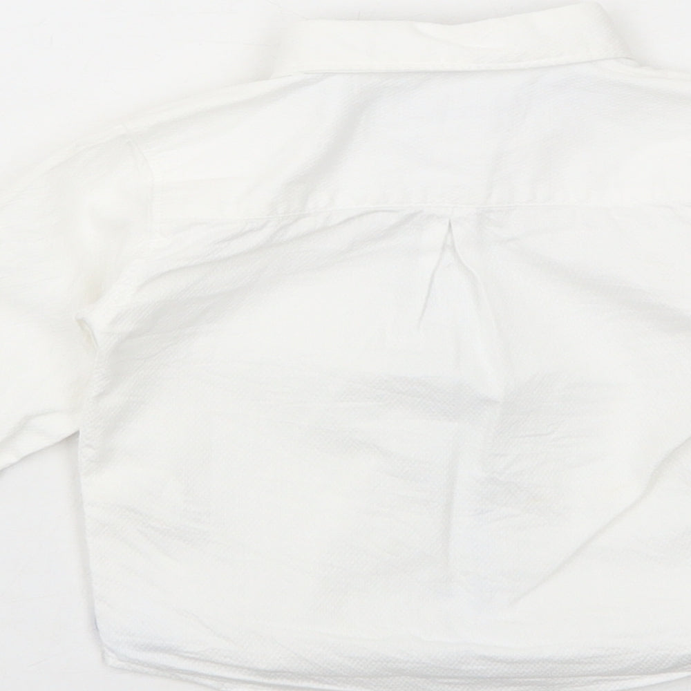 5 10 15 Boys White Cotton Basic Button-Up Size 18-24 Months Collared Button