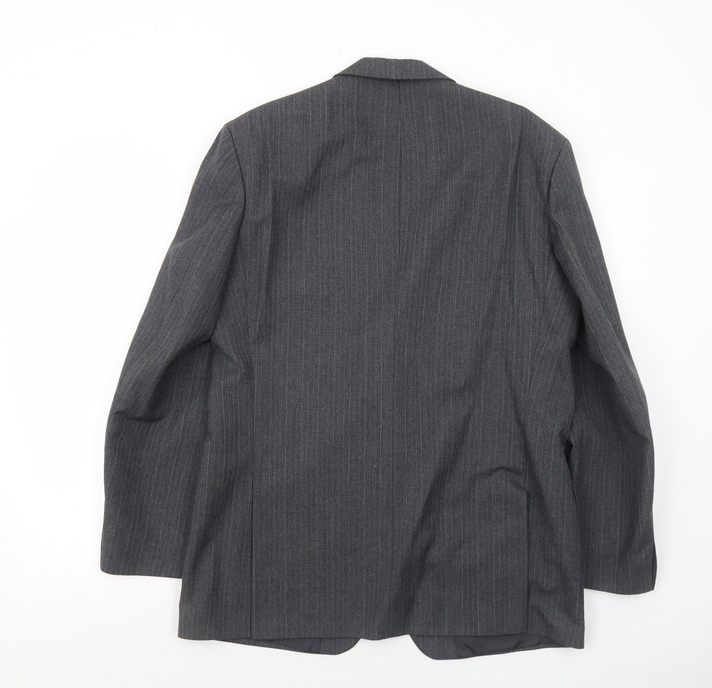 Marks and Spencer Mens Grey Striped Polyester Jacket Suit Jacket Size 40 Regular