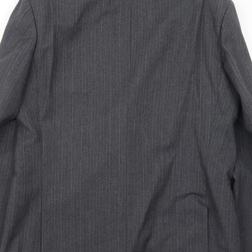 Marks and Spencer Mens Grey Striped Polyester Jacket Suit Jacket Size 40 Regular