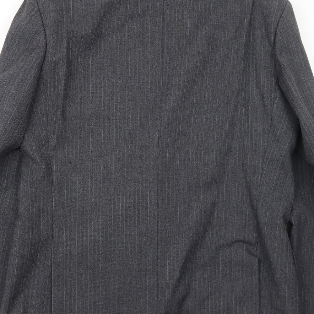 Marks and Spencer Mens Grey Striped Polyester Jacket Suit Jacket Size 40 Regular