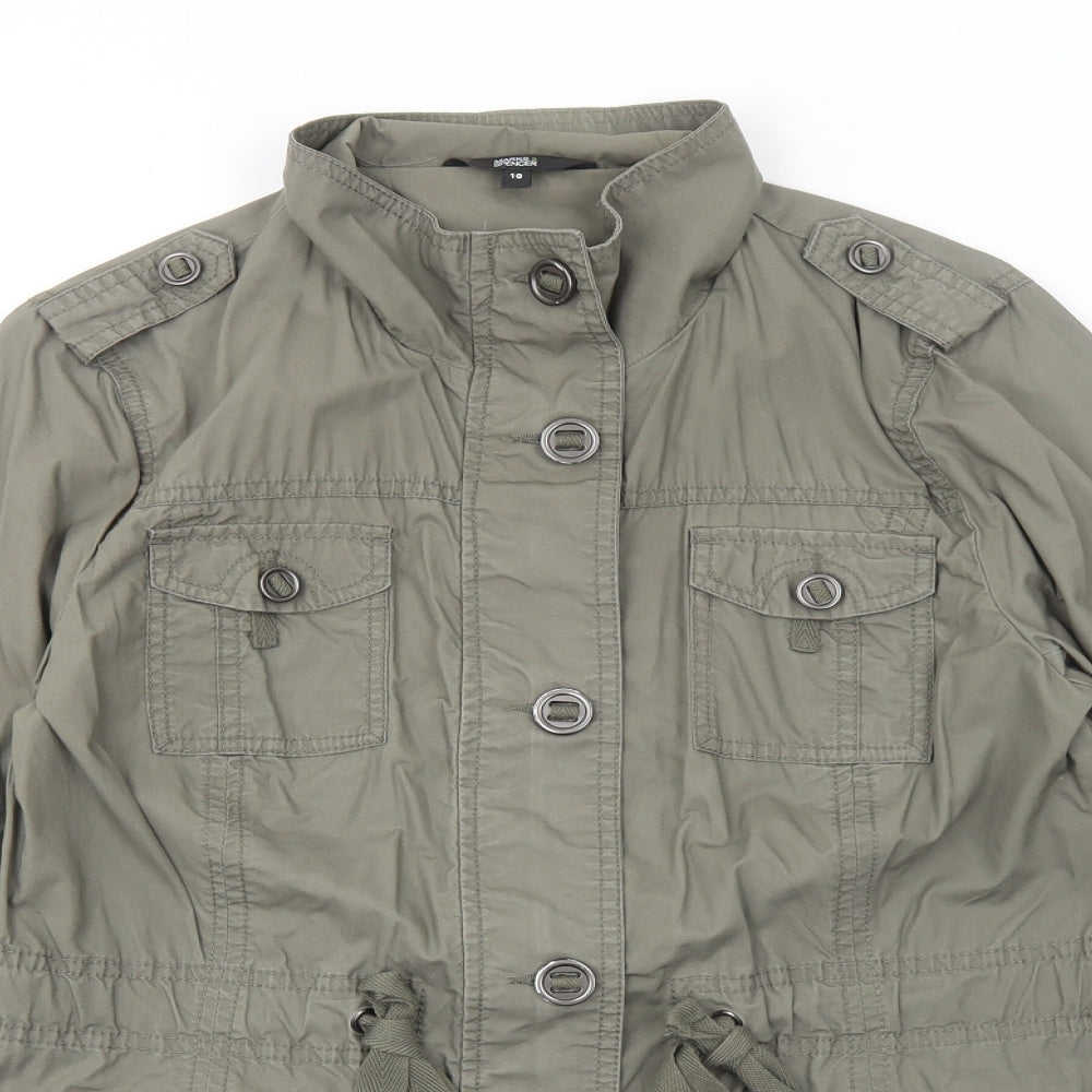 Marks and Spencer Womens Green Jacket Size 10 Zip