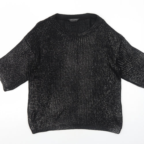 Dorothy Perkins Womens Black Round Neck Acrylic Pullover Jumper Size M