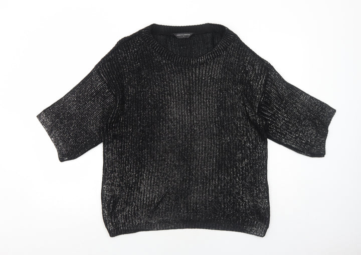 Dorothy Perkins Womens Black Round Neck Acrylic Pullover Jumper Size M