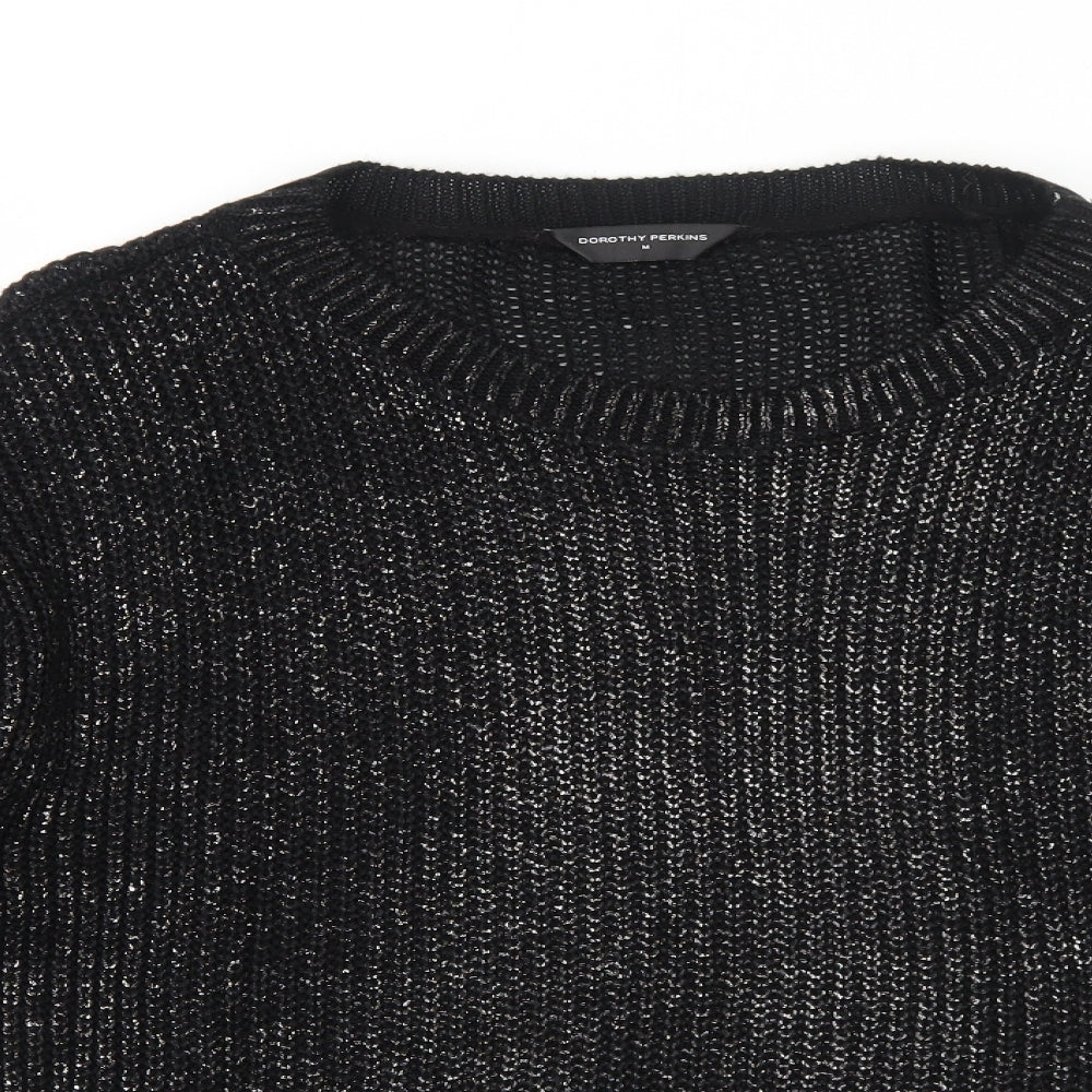 Dorothy Perkins Womens Black Round Neck Acrylic Pullover Jumper Size M