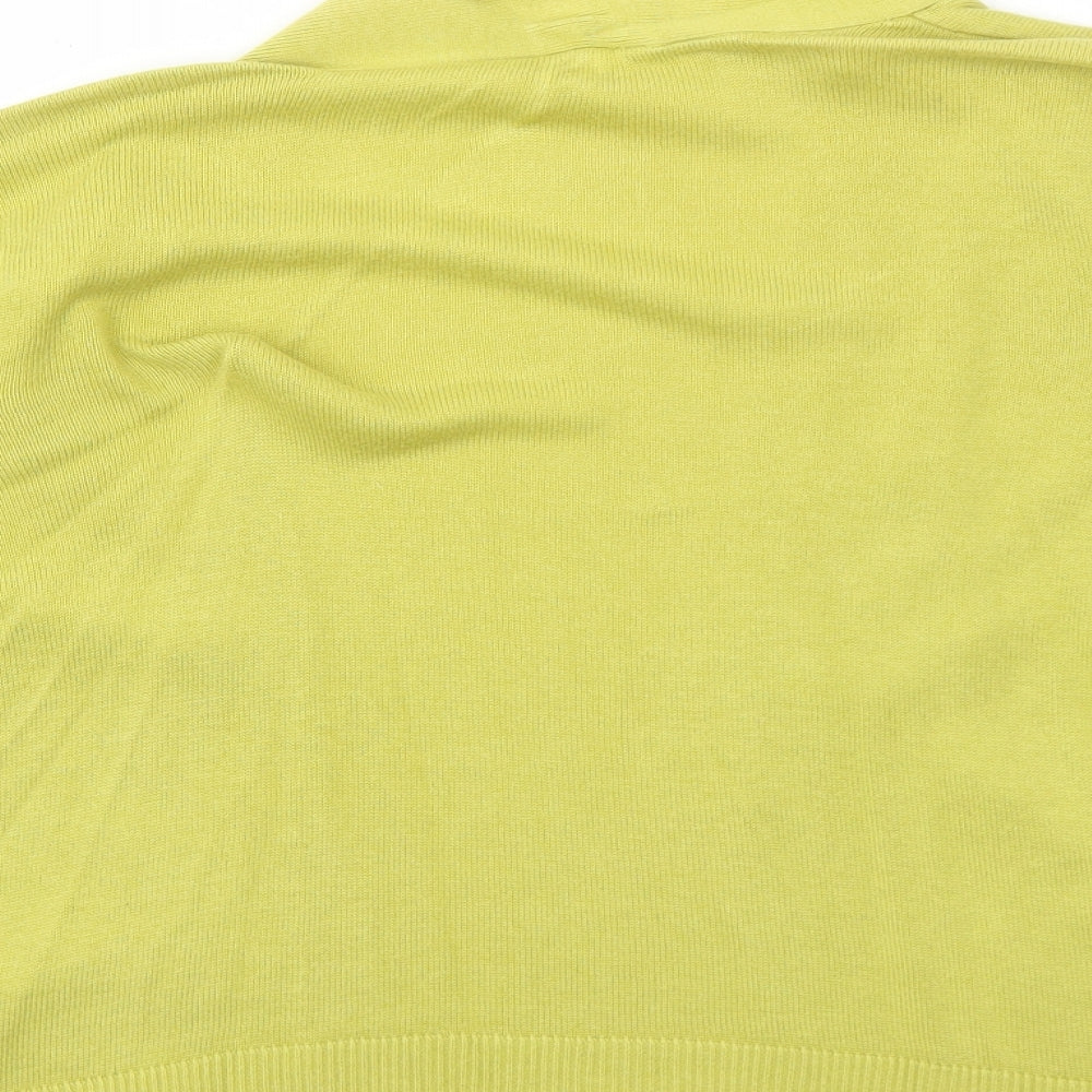 BHS Womens Green V-Neck Viscose Cardigan Jumper Size 16