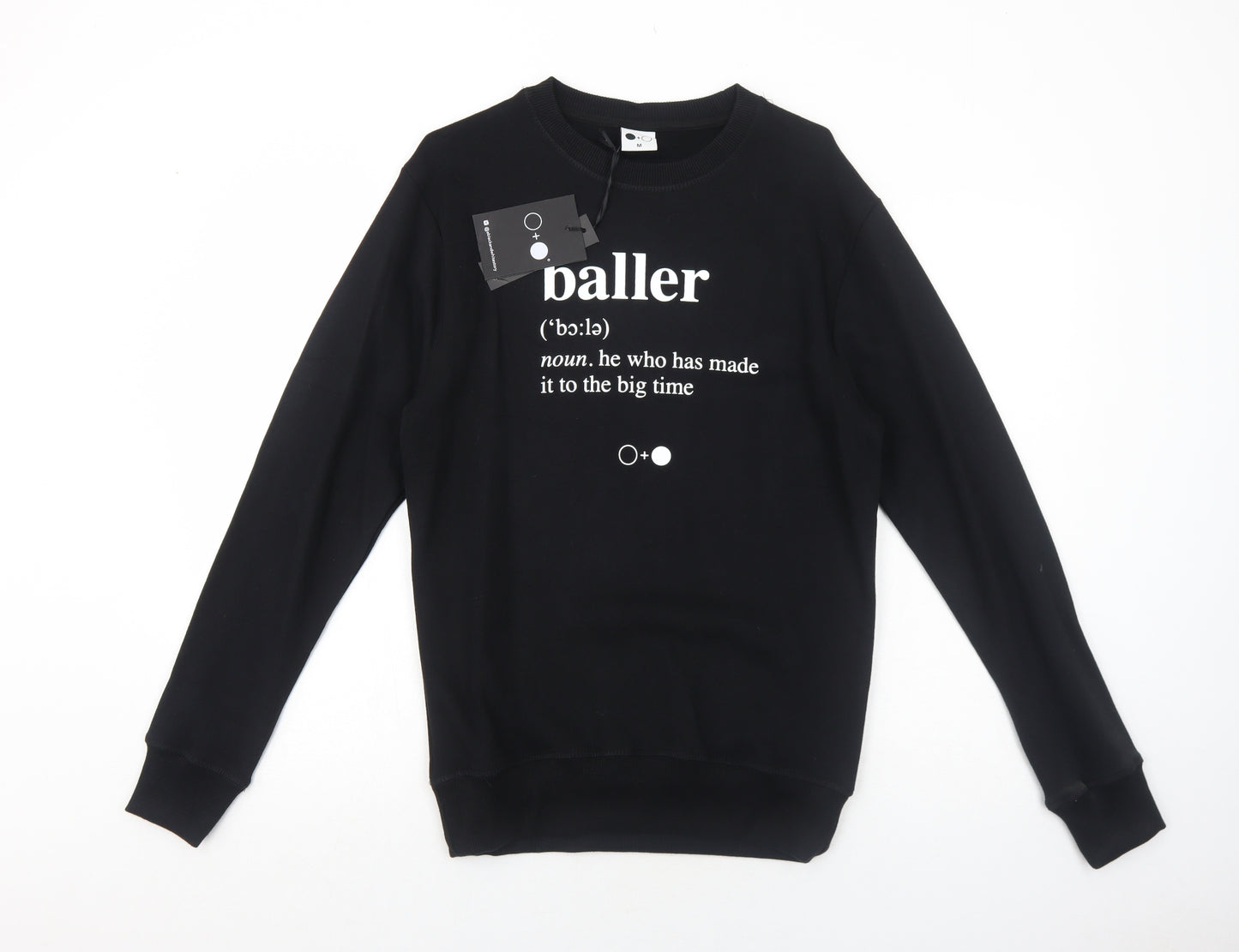 A Black and White Story Mens Black Cotton Pullover Sweatshirt Size M