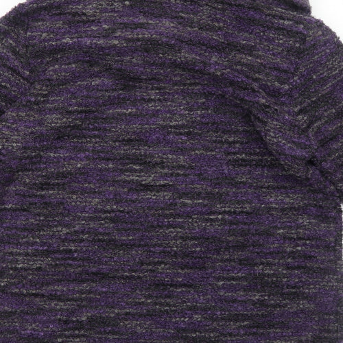 Klass Womens Purple Round Neck Acrylic Pullover Jumper Size S